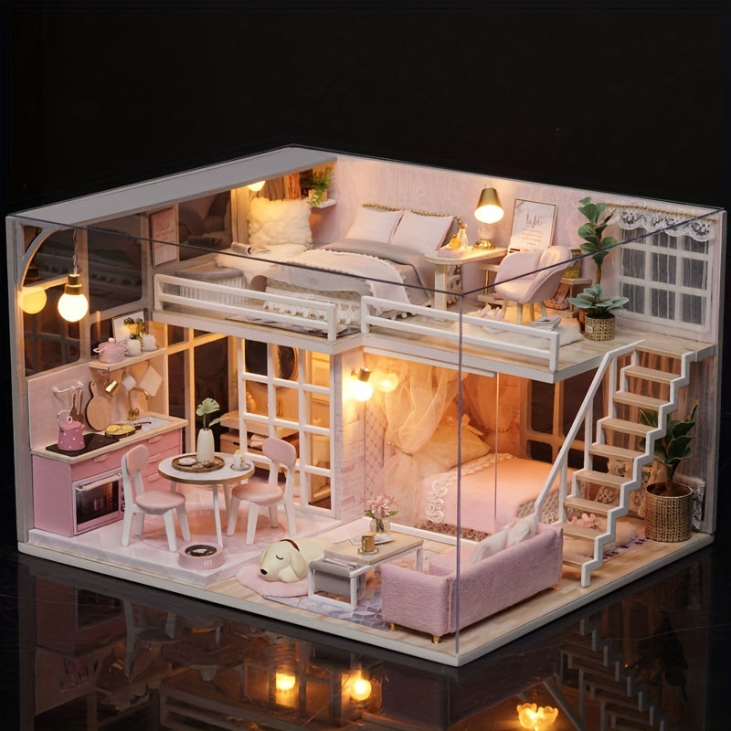 DIY Dollhouse 3D Puzzle Model with Furniture - Princess Bedroom Decor