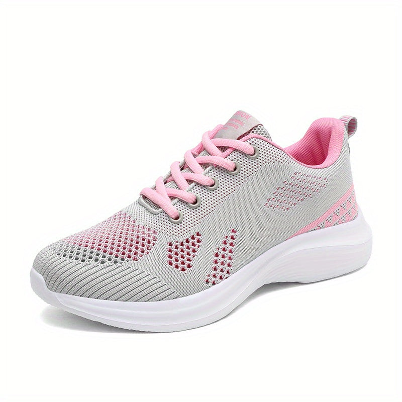 Breathable Lace Up Walking Shoes Flying Woven Outdoor Sports Shoes