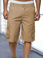 Men's Casual Zipper Cargo Short Pants Flap Pocket Loose Shorts