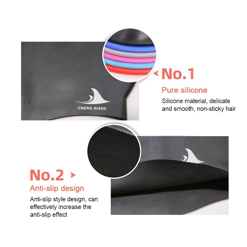 Adult Waterproof Silicone Swimming Cap Non slip Ear Protection