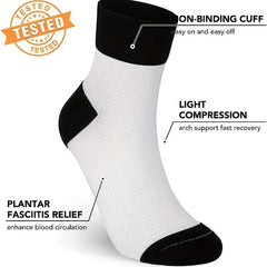3 Pairs Athletic Running Socks Unisex Ankle Plantar Support