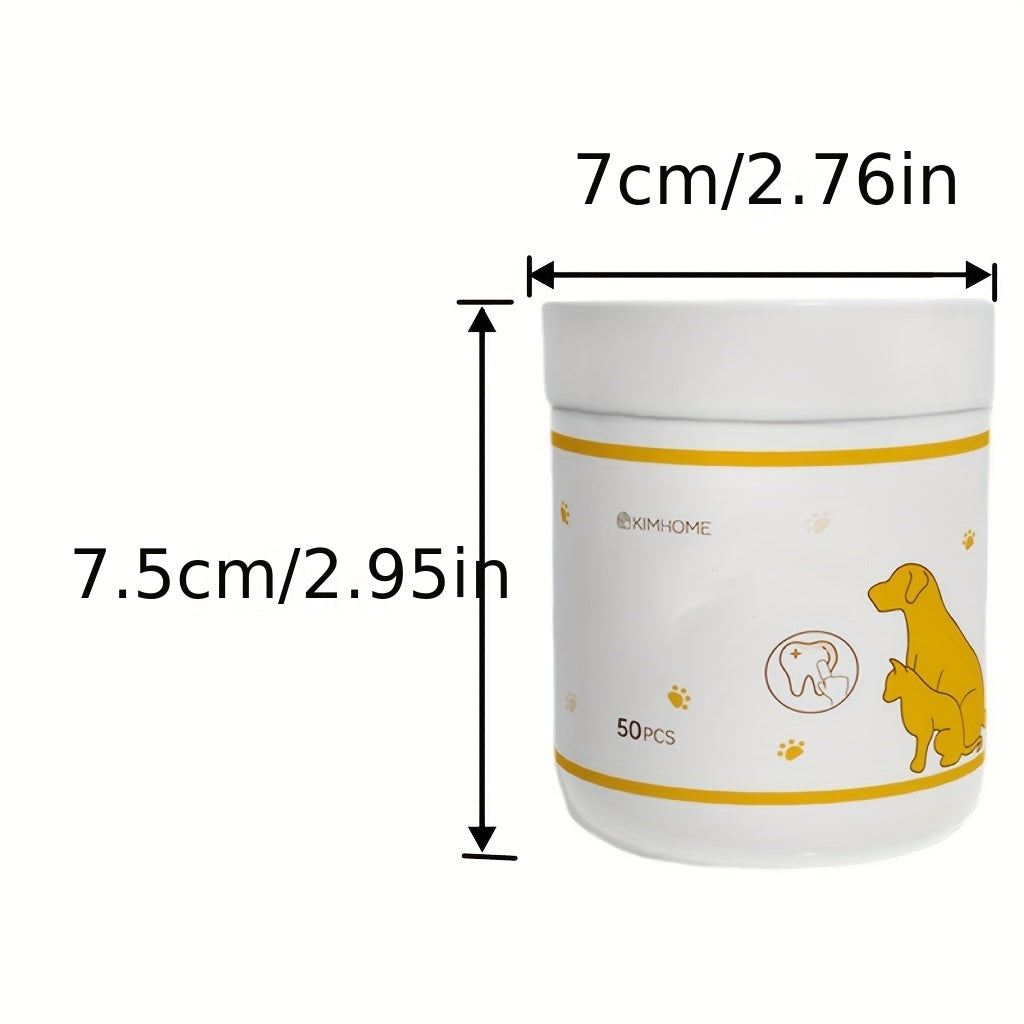 50pcs Dog Teeth Cleaning Finger Cover Wipes Oral Cleaning Deodorant