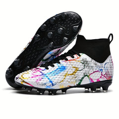 Kid's High Top Non Slip Football Cleat Spikes Soccer Shoes