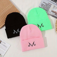 Embroidery Knitted Hat Men Women Cycling Ski Cap