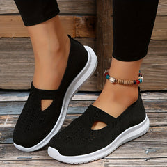 Women's Breathable Knit Sneakers Comfortable Slip On Shoes