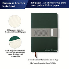 Customizable A5 Business PU Leather Notebook Soft Cover 100 Pages Horizontal Lin