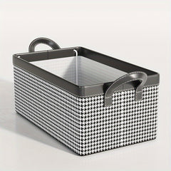 Houndstooth Pattern Clothes Storage Box Organizer