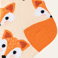 Fox Pattern Socks Comfy & Breathable Mid Tube Women's Stockings