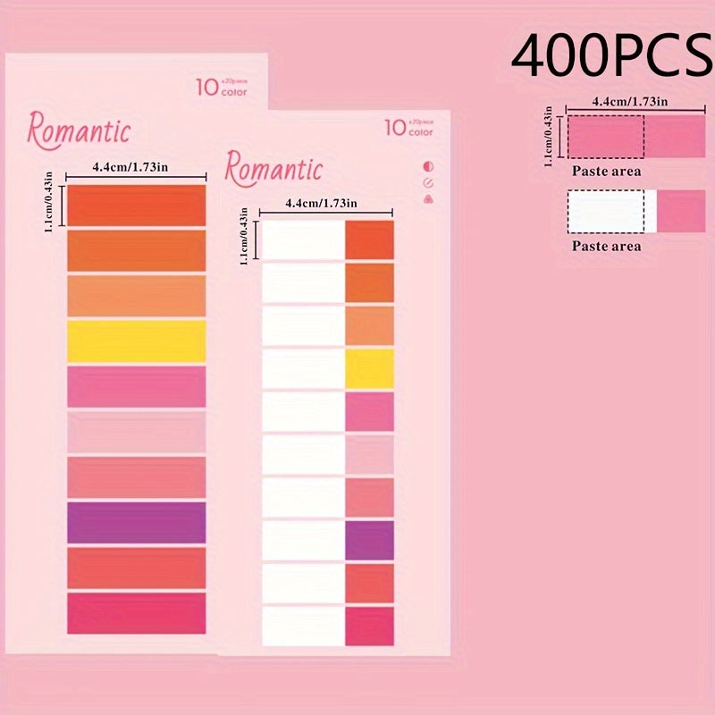 400 Pcs Romantic Index Stickers 20 Colors Waterpr