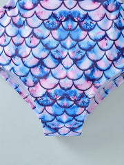 Girls Mermaid Ruffle One piece Swimsuit Summer Beachwear Swimwear