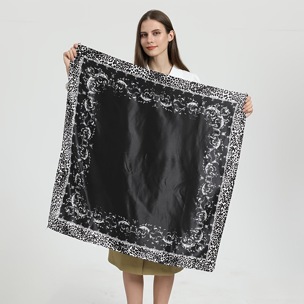 Retro Satin Silk Scarf Large Square Scarf Beach Party Headscarf Hair Scarf