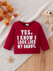 Boys Like Daddy Graphic T-shirt Kids Casual Pullover