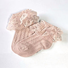 Infant Girls Ruffle Lace Socks Dressy Short Socks