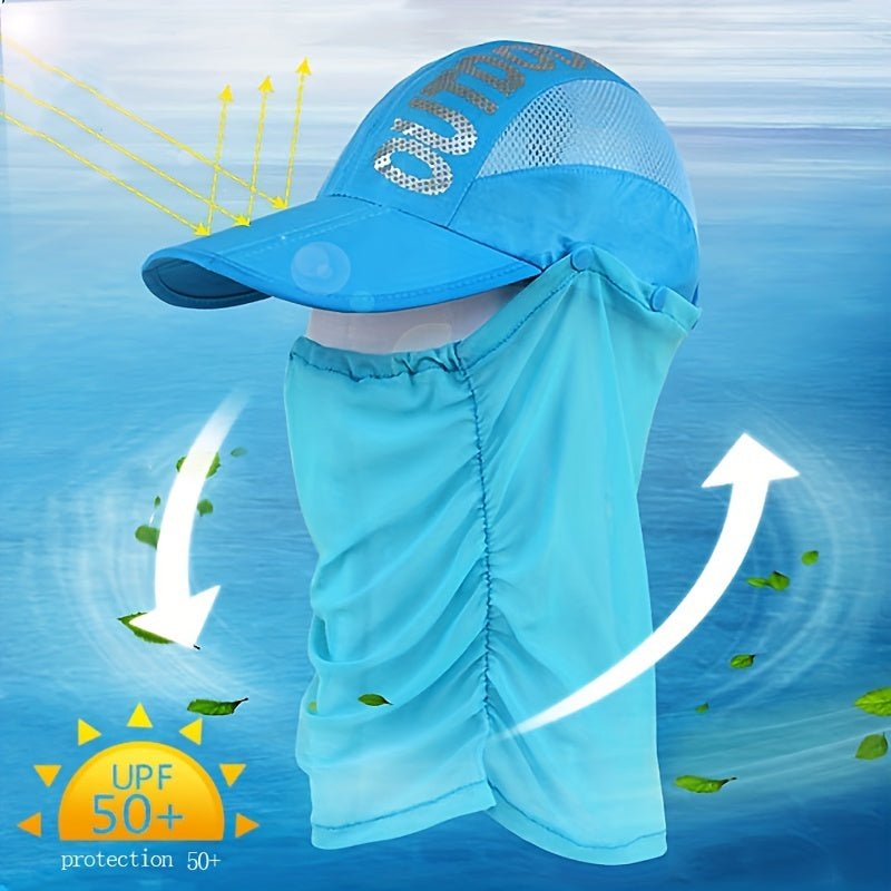 Quick Drying Baseball Cap with Neck Guard Mesh Visors
