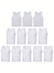 12pcs Men's Sleeveless Round Neck Tank Top for Summer Training