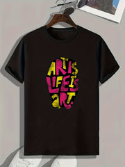 Colorful Letters Print Men's Graphic T-shirt for Summer