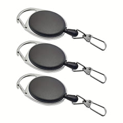 3pcs Fly Fishing Retractors with 360 Degree Rotation Buckle