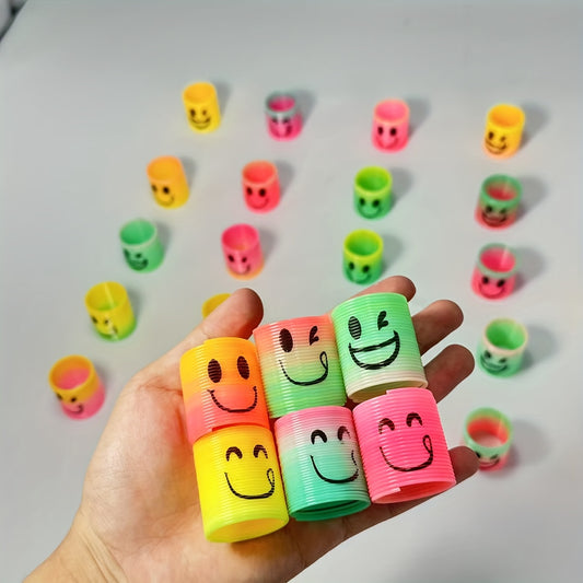12pc Funny Expression Mini Rainbow Spring Toy for Teenagers