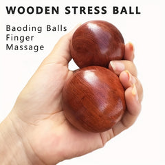 2pcs Hand Exercise Therapy Balls Natural RoseWood