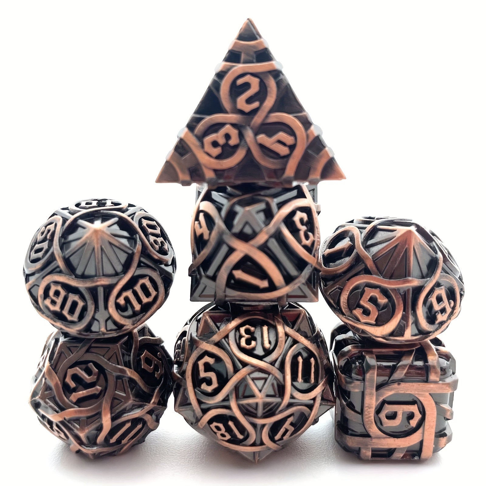7pcs Maze Dice Mini Metal Solid Dice Game Punishment Drinking Fun Dice