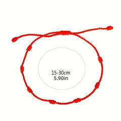 Classic 7 Knots Red Braided Rope Bracelet for Men Women Children