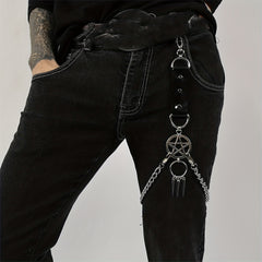 Metal Punk Pentagram Spike Pants Chain Rock Hip hop Accessories