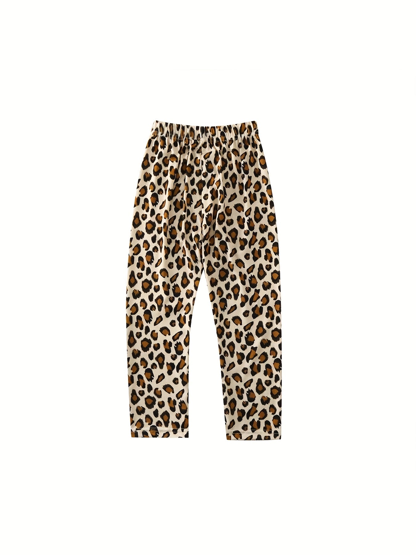 Leopard Graphic Stretch Casual Leggings Pants Kids Summer