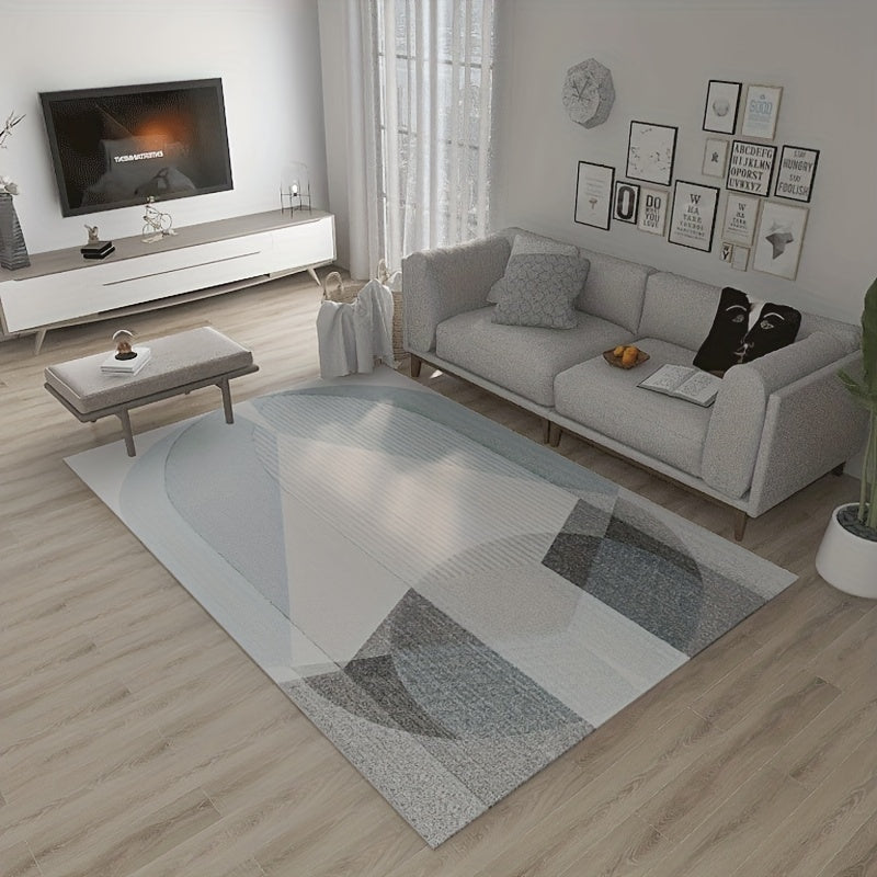 Modern Geometric 6'X8 5' Area Rug Distressed Design Low Pile Decorative Rug