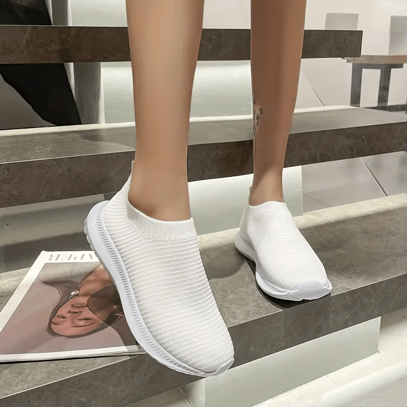 Women's Knit Slip On Sneakers Breathable Casual Sports Shoes