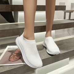 Women's Knit Slip On Sneakers Breathable Casual Sports Shoes