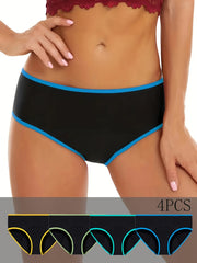 4 Pack Plus Size Sexy Panties Set Women's Plus Leak Proof Period