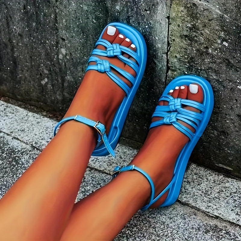 Thick Bottom Round Toe Buckle Strap Sandals Beach Sandals Women's Footwear