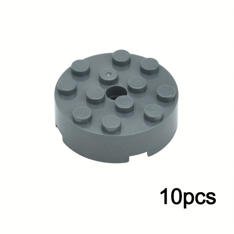 Turntable Building Blocks w/ Hole - Compatible w/ 60474, 87081, 61