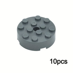 Turntable Building Blocks w/ Hole - Compatible w/ 60474, 87081, 61