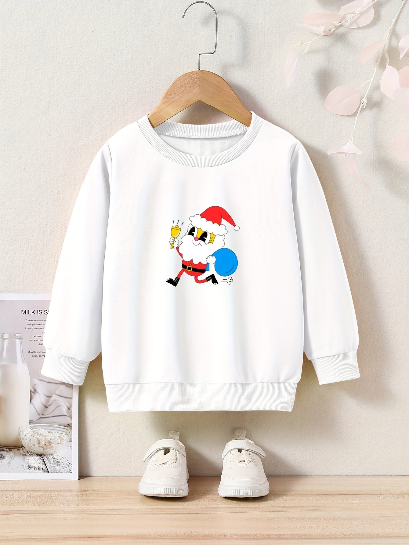 Lovely Santa Elf Graphic Crew Neck Sweatshirt