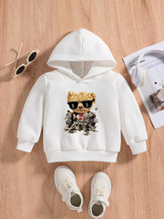 Boys Rich Bear Print Hoodie Sweatshirt
