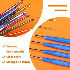 63pc Ergonomic Crochet Set for Beginners with 19 Sizes and 44 Accessories