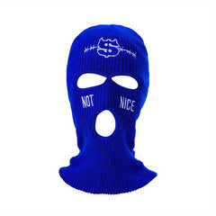 Embroidered Ski Mask Beanie Hip Hop Balaclava Y2K Full Face Cover