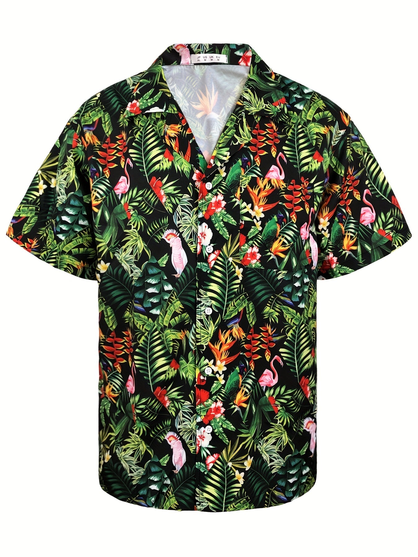 Colorful Parrot Hawaiian Shirt Men s Casual Allover Print Short Sleeve Shirt