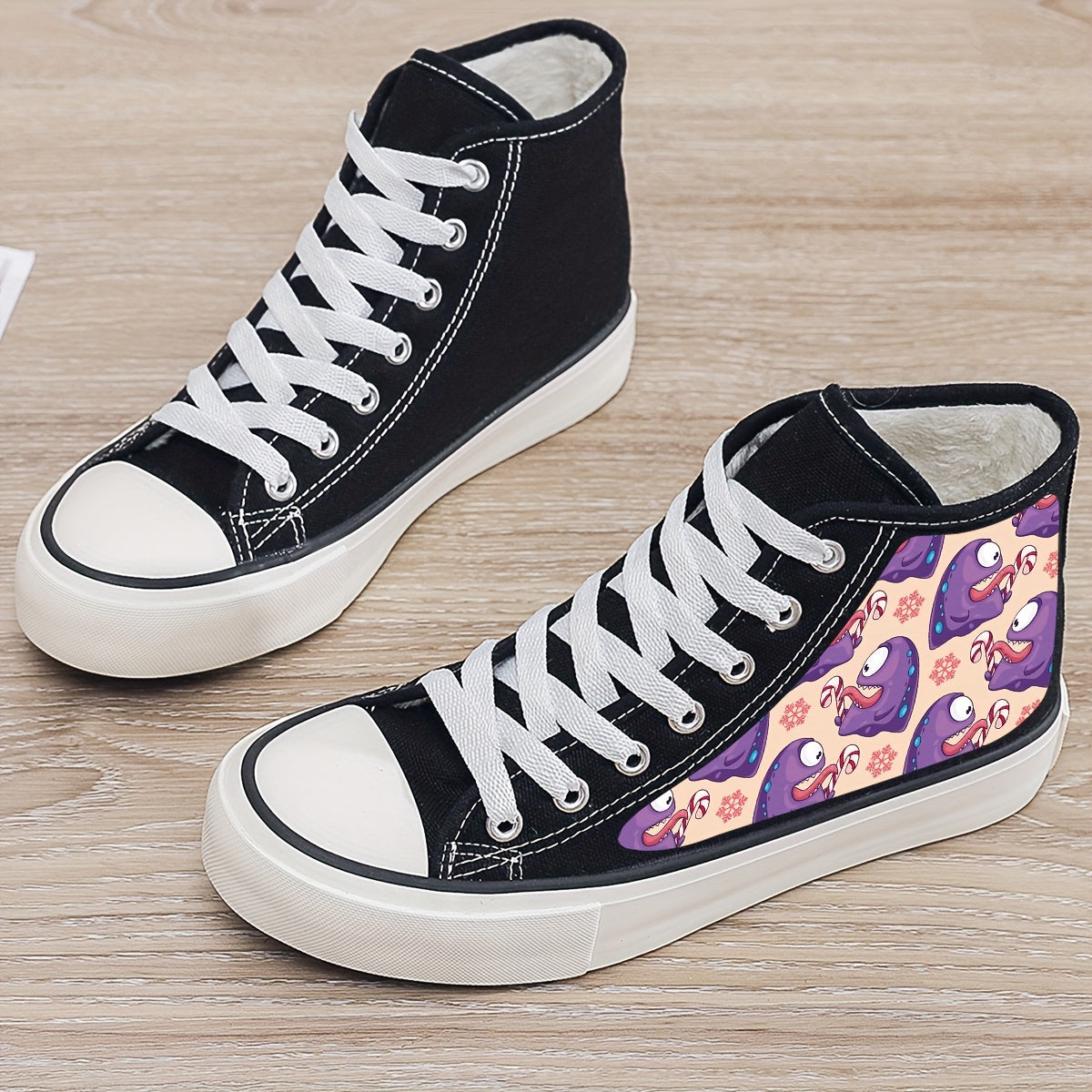 Plush Lined Thermal Chunky Canvas Sneakers High Top