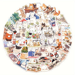 50pcs Small Animal's Stickers for Notebooks Laptops Journals Phones...