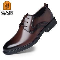 LAORENTOU Men's Leather Wholecut Oxford Derby Style Formal Dress Shoes