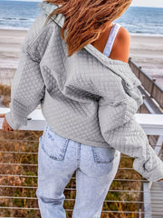 Women's Long Sleeve Zipper Button Crop Jacket Coat