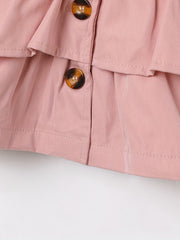 Cute Toddler Girls' Ruffle Trim Hooded Coat