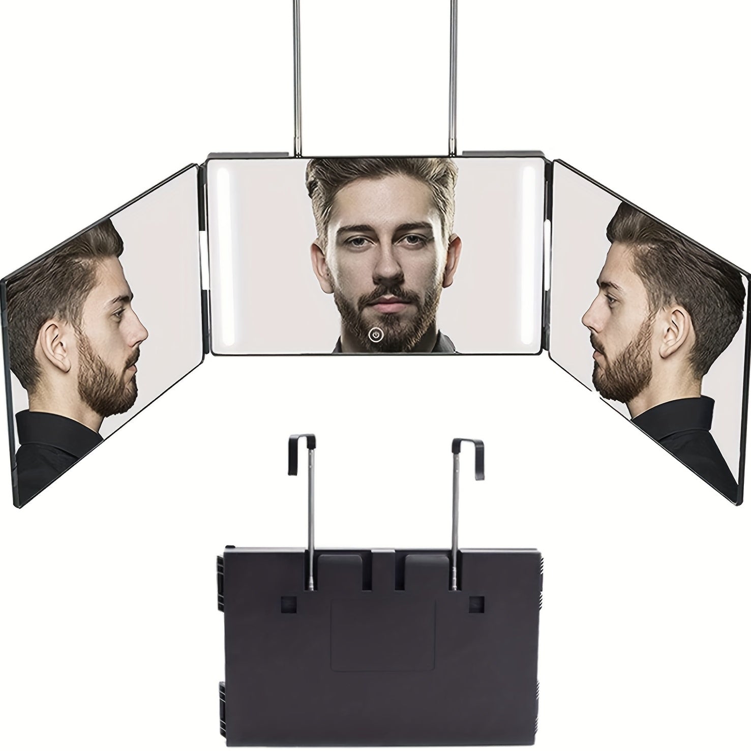 360 Degree Trifold Haircut Mirror for Hair Cutting Shaving Grooming