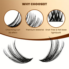 60Pcs Individual Lash Clusters 40P D Curl Soft False Eyelashes