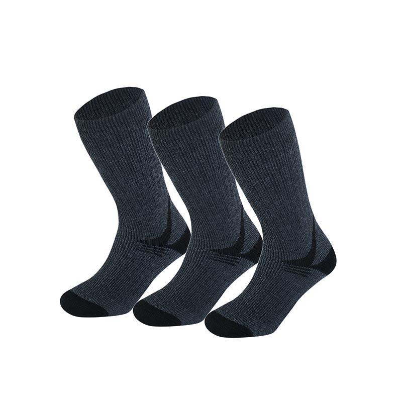 3pcs Men's Outdoor Wool Socks - Shock Absorbing & Warm for Running Skiing