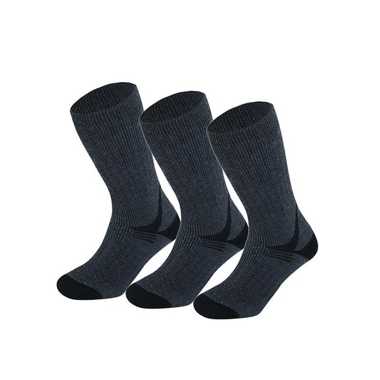 3pcs Men's Outdoor Wool Socks - Shock Absorbing & Warm for Running Skiing