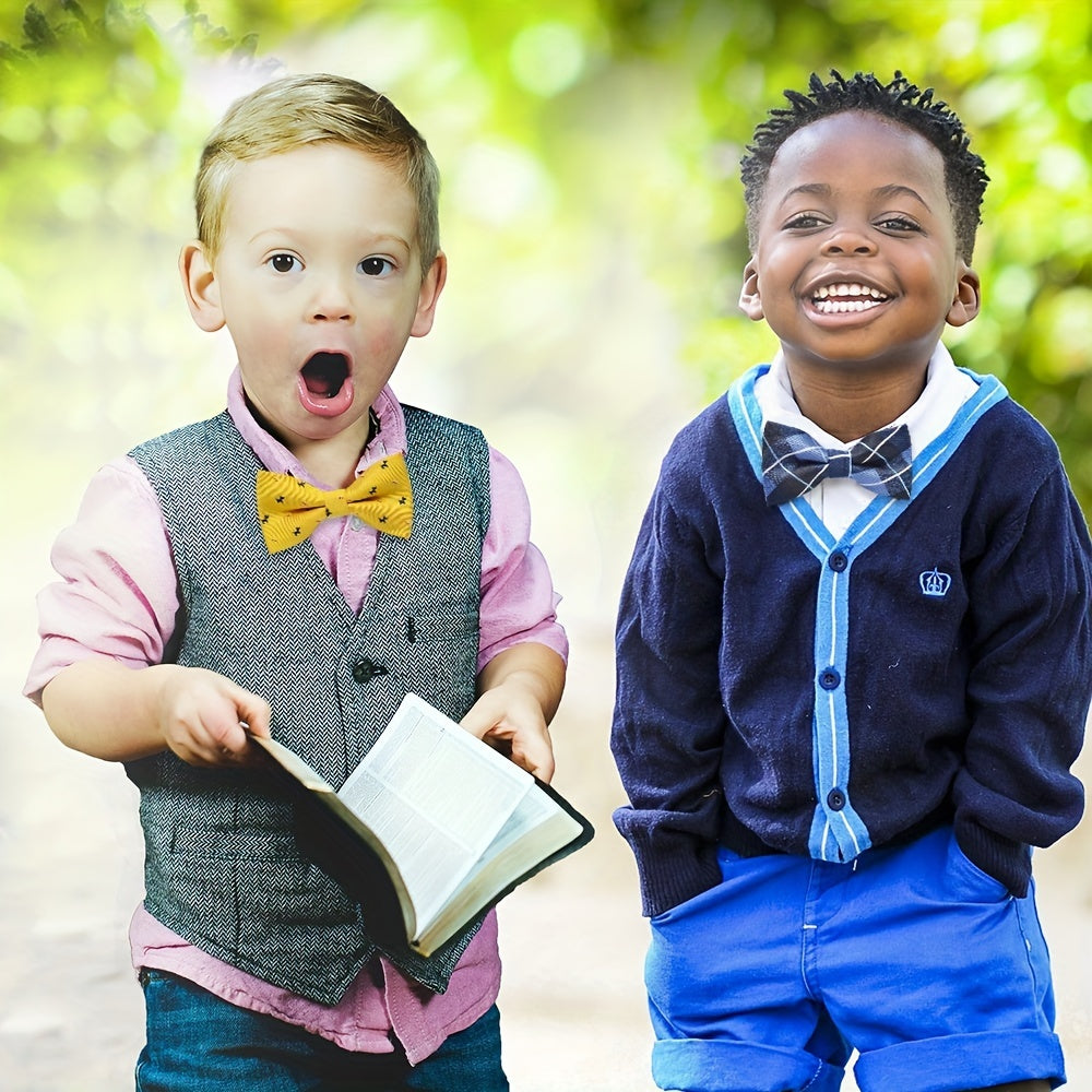 Plaid Pattern Bow Tie for Boys Kids
