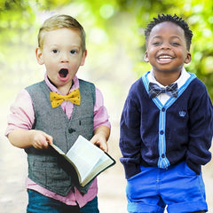 Plaid Pattern Bow Tie for Boys Kids